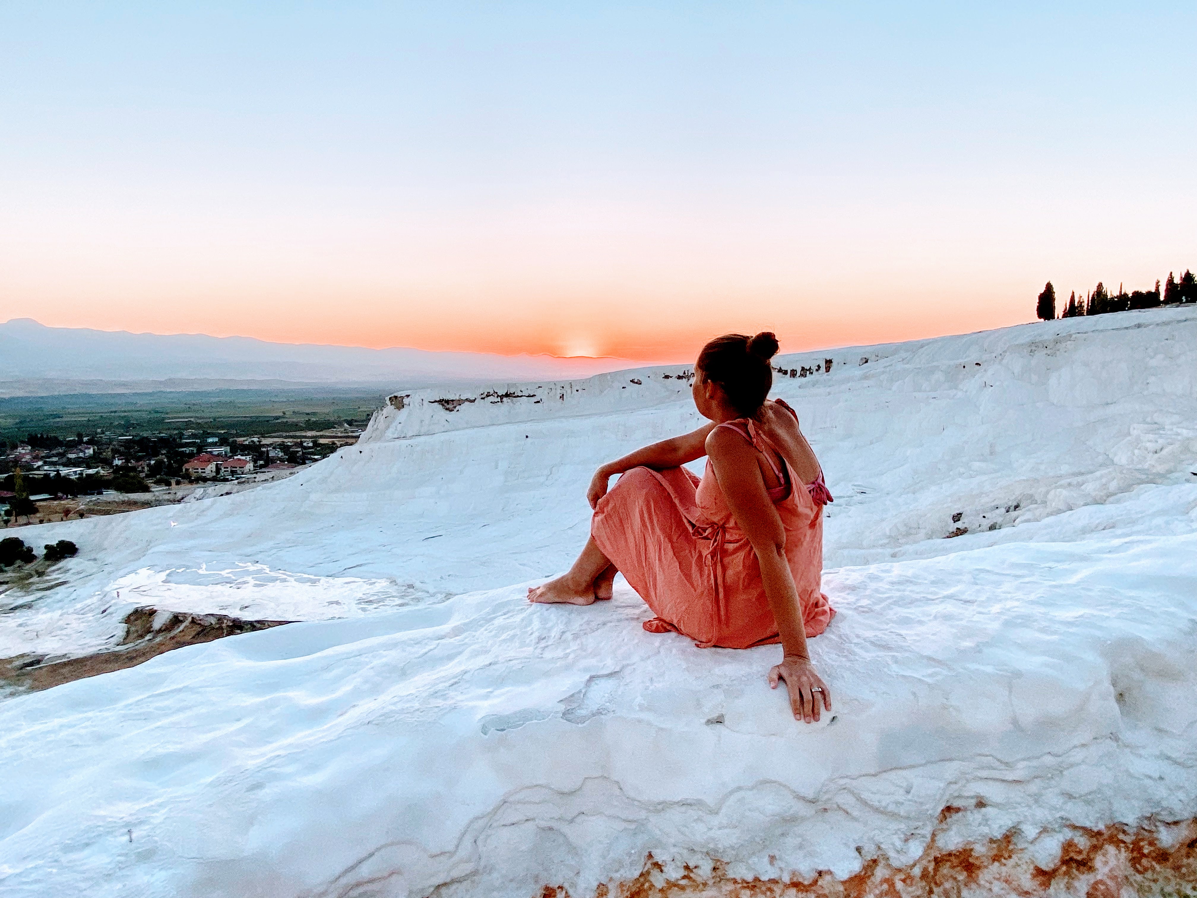 Melissa Wiringi at Pamukkale at sunset